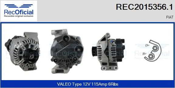 Alternateur RECOFICIAL REC2015356.1