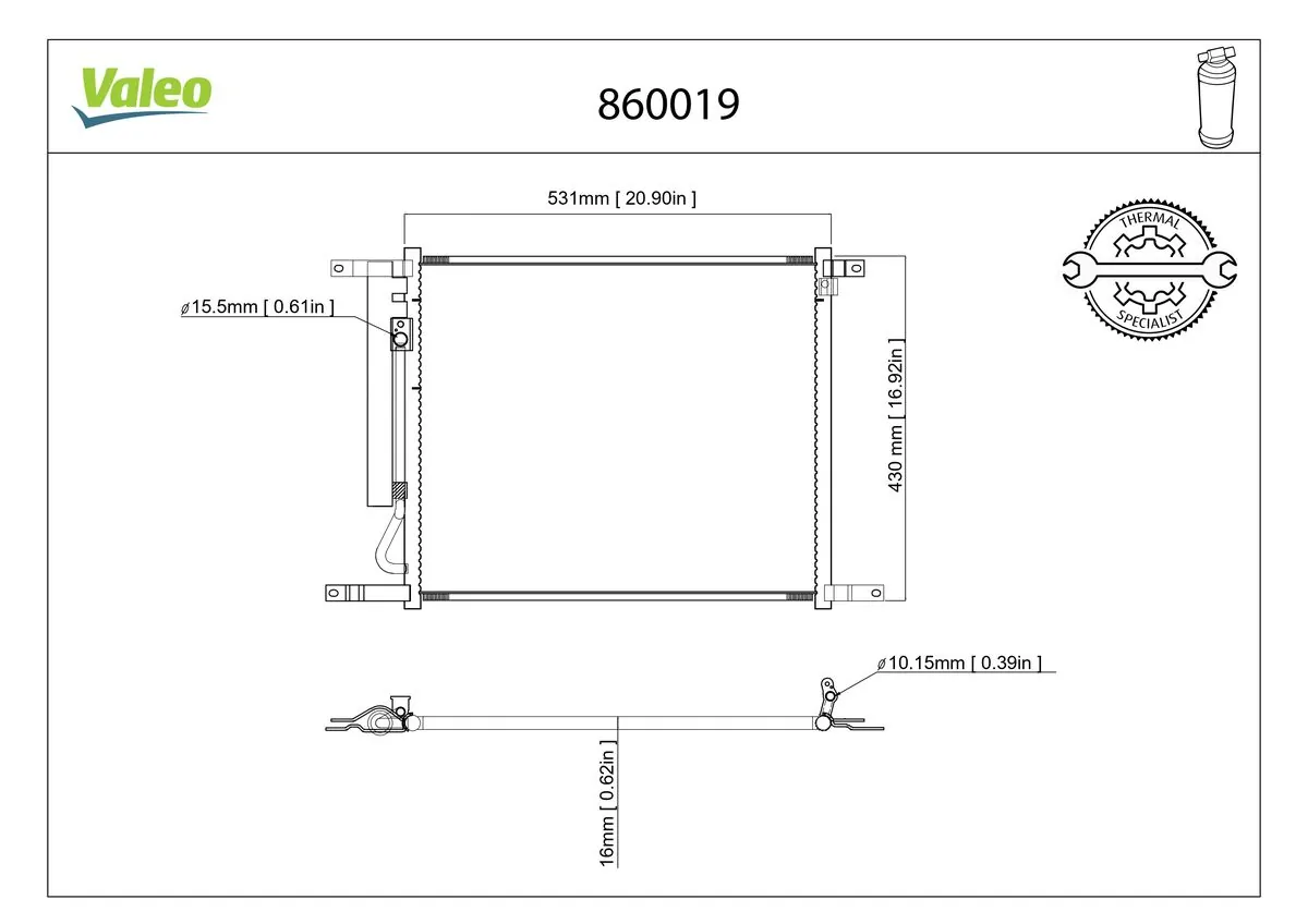 Condenseur, climatisation VALEO 860019