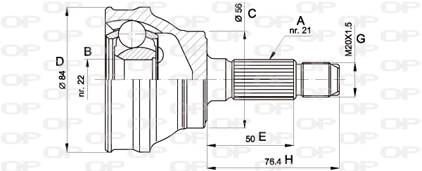 Jeu de joints, arbre de transmission OPEN PARTS CVJ5060.10