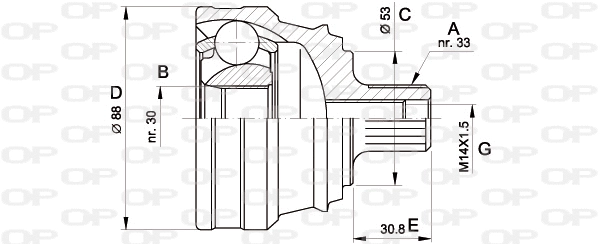 Jeu de joints, arbre de transmission OPEN PARTS CVJ5090.10