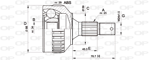 Jeu de joints, arbre de transmission OPEN PARTS CVJ5287.10