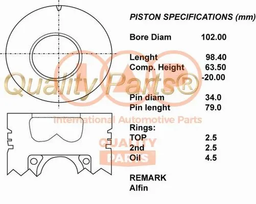 Piston IAP QUALITY PARTS 100-17031