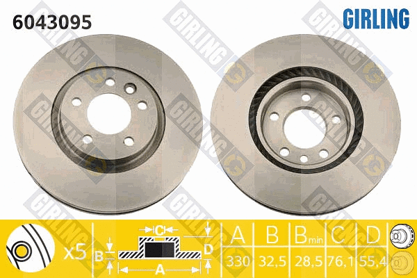 Disque de frein GIRLING 6043095