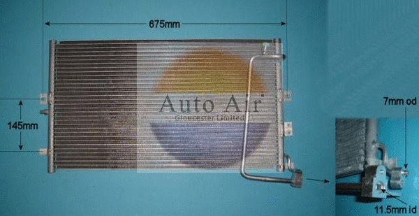 Condenseur, climatisation AUTO AIR GLOUCESTER 16-6017