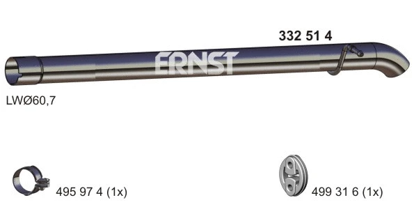 Tuyau d'échappement ERNST 332514