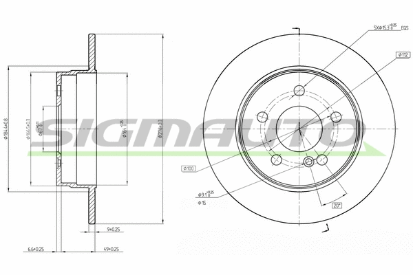 Disque de frein SIGMAUTO DBB689S