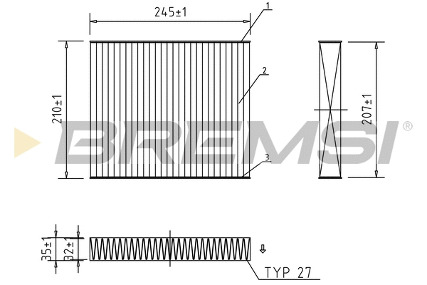 Filtre, air de l'habitacle BREMSI FC0094A