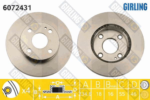 Disque de frein GIRLING 6072431