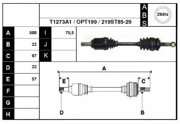 Arbre de transmission Technika 47219A1