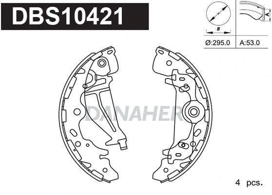 Jeu de mâchoires de frein DANAHER DBS10421