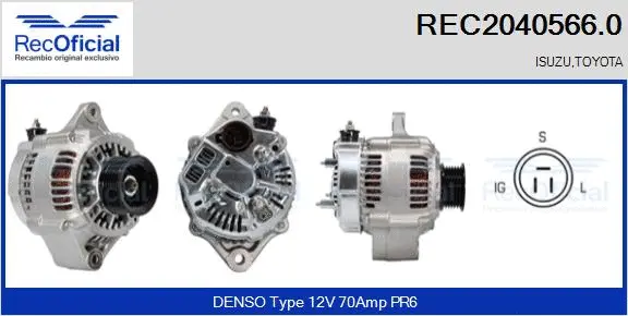 Alternateur RECOFICIAL REC2040566.0
