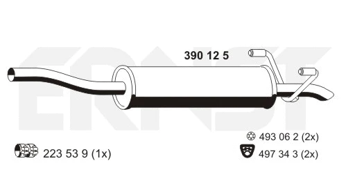 Silencieux central ERNST 390125