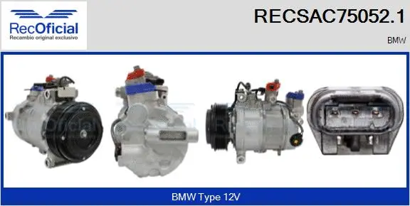 Compresseur, climatisation RECOFICIAL RECSAC75052.1