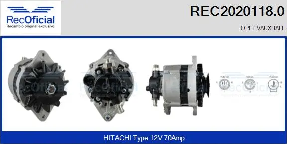 Alternateur RECOFICIAL REC2020118.0