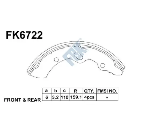 Jeu de mâchoires de frein FBK FK6722