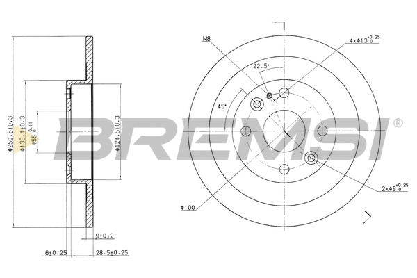 Disque de frein BREMSI CD6523S