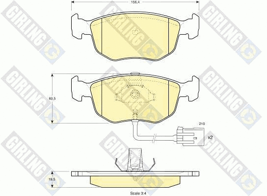 Kit de plaquettes de frein, frein à disque GIRLING 6112132