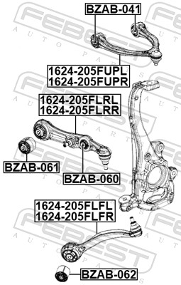 Bras de liaison, suspension de roue FEBEST 1624-205FLRR