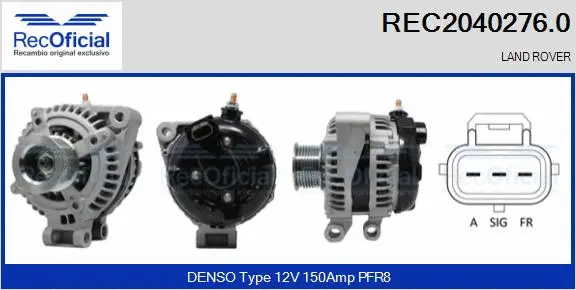 Alternateur RECOFICIAL REC2040276.0
