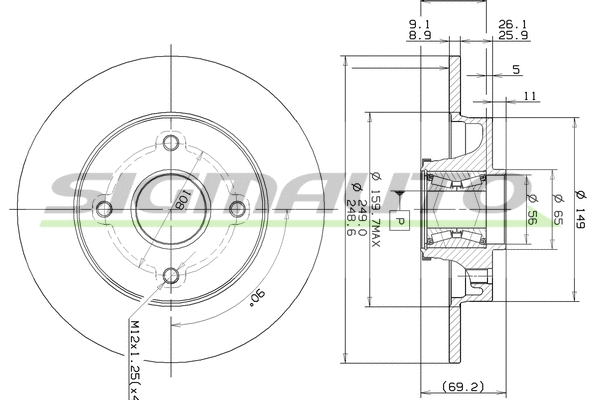 Disque de frein SIGMAUTO DBB560S