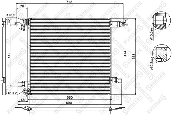 Condenseur, climatisation STELLOX 10-45221-SX