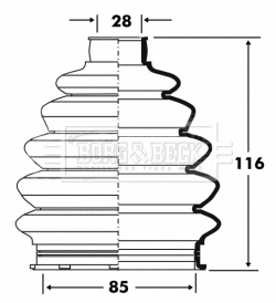 Jeu de joints-soufflets, arbre de commande BORG & BECK BCB6083