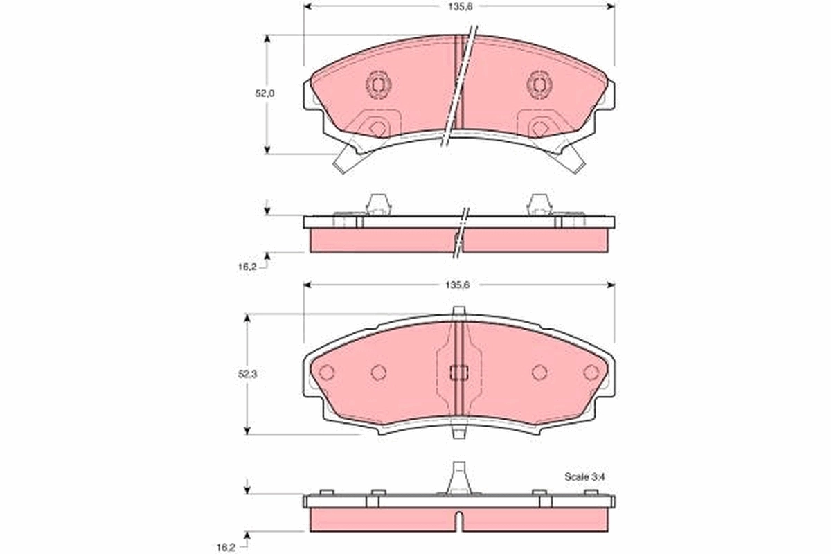 Kit de plaquettes de frein, frein à disque TRW GDB4030