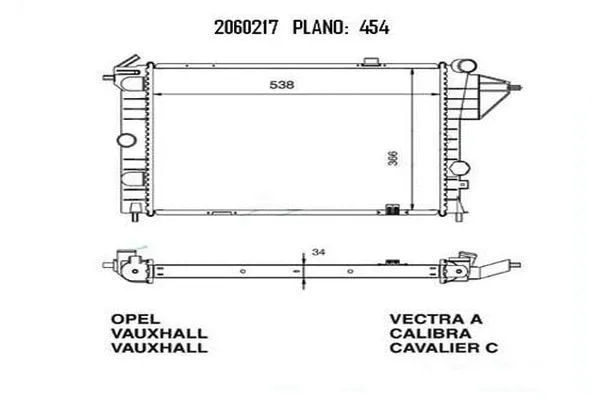 Radiateur, refroidissement du moteur ORDONEZ 2060217