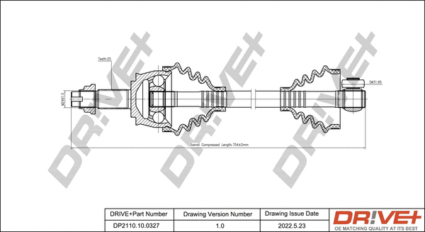 Arbre de transmission Dr!ve+ DP2110.10.0327