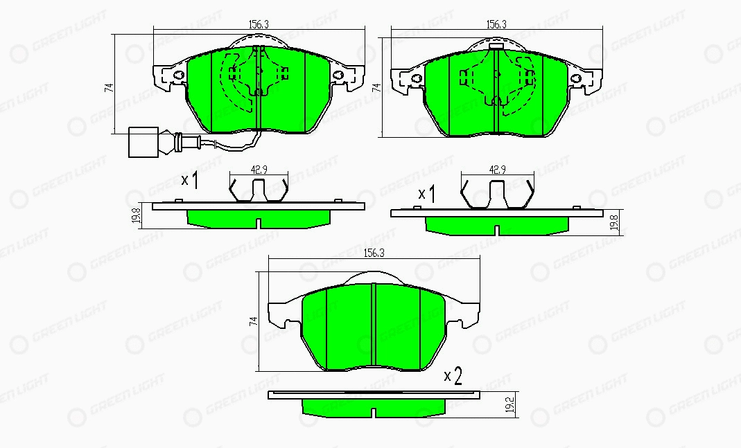 Kit de plaquettes de frein, frein à disque Automotive Adriado GLBP0201