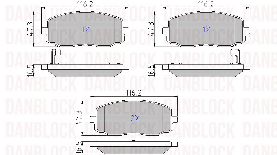Kit de plaquettes de frein, frein à disque DANBLOCK DB 510539