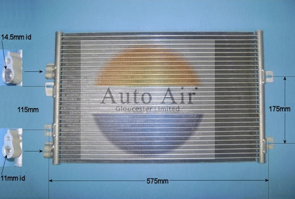 Condenseur, climatisation AUTO AIR GLOUCESTER 16-9122