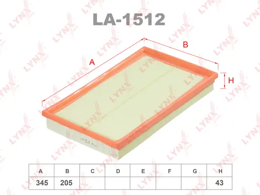 Filtre à air LYNXAUTO LA-1512
