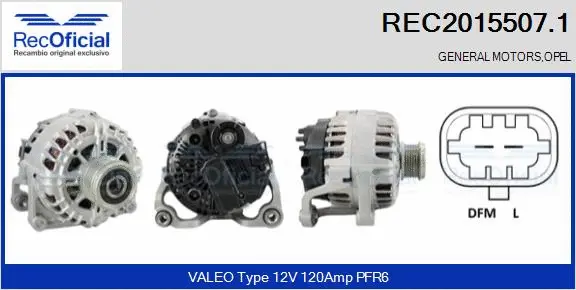 Alternateur RECOFICIAL REC2015507.1