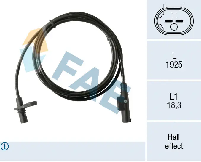 Capteur, vitesse de roue FAE 78522