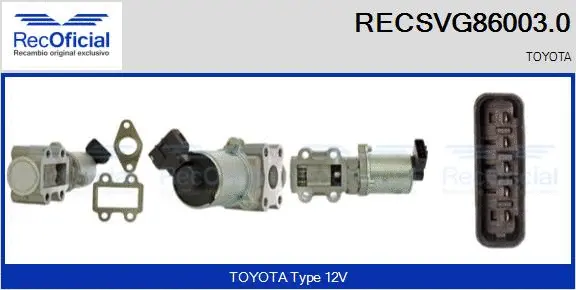 Vanne EGR RECOFICIAL RECSVG86003.0