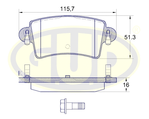 Kit de plaquettes de frein, frein à disque G.U.D. GBP083300