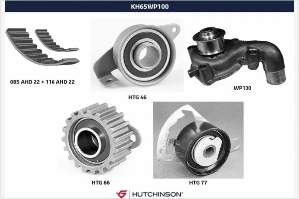 Pompe à eau + kit de courroie crantée HUTCHINSON KH 65WP100