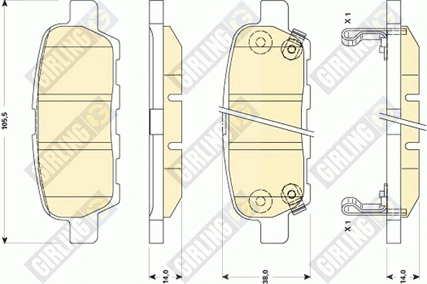 Kit de plaquettes de frein, frein à disque GIRLING 6135079