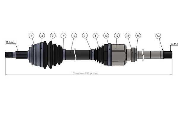 Arbre de transmission SERCORE 221867