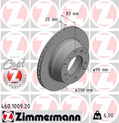 Disque de frein ZIMMERMANN 460.1009.20