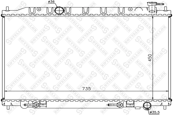 Radiateur, refroidissement du moteur STELLOX 10-25399-SX