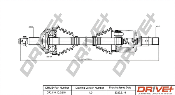 Arbre de transmission Dr!ve+ DP2110.10.0218