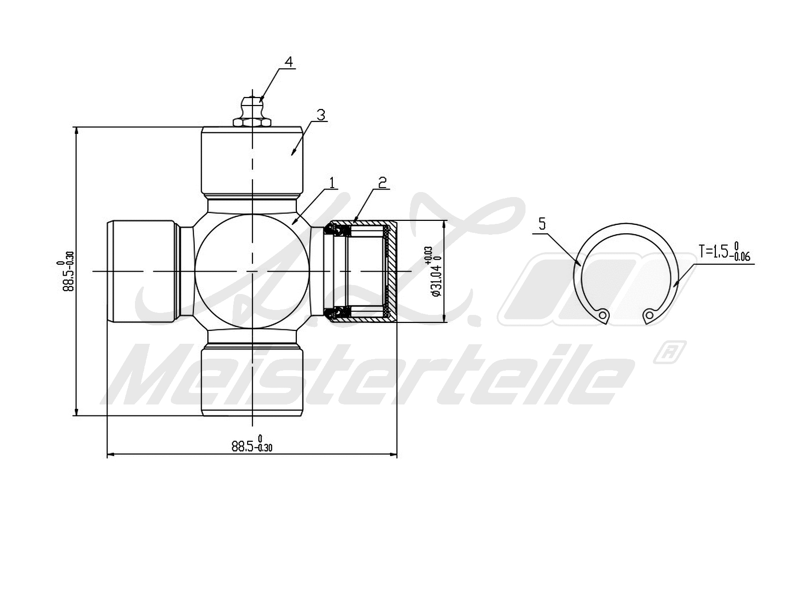 Joint, arbre de transmission A.Z. Meisterteile AZMT-42-041-1053