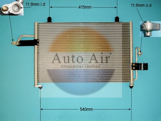 Condenseur, climatisation AUTO AIR GLOUCESTER 16-9799