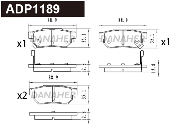 Kit de plaquettes de frein, frein à disque DANAHER ADP1189