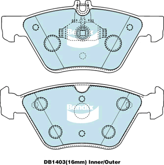 Kit de plaquettes de frein, frein à disque BENDIX-SEA DB1403 MKT