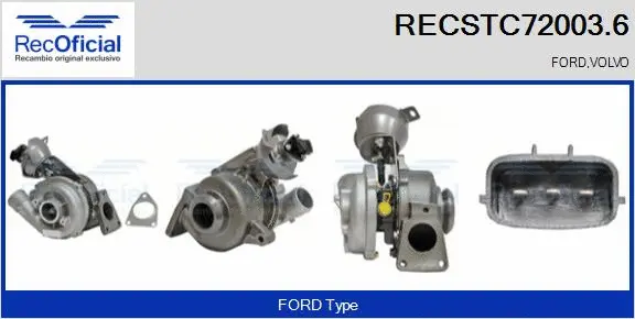 Turbocompresseur, suralimentation RECOFICIAL RECSTC72003.6