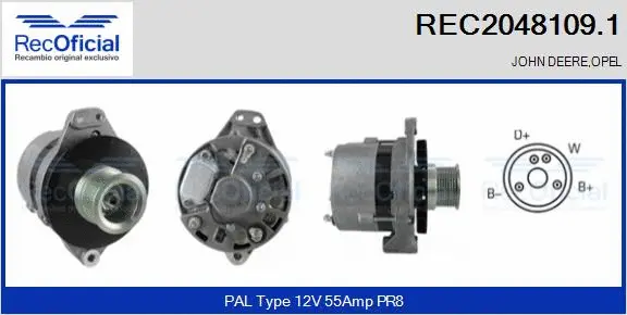 Alternateur RECOFICIAL REC2048109.1