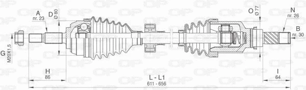 Arbre de transmission OPEN PARTS DRS6475.00